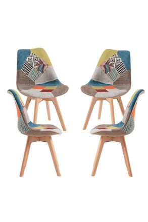 Regalos Miguel Regalos Miguel - Packs Sillas Comedor - Pack 4 Sillas Synk Patchwork - Patchwork Colores