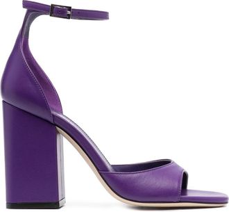 PARIS TEXAS Fiona 95mm block-heel sandals - women - Calf Leather/Calf Leather/Calf Leather - 36 - Purple