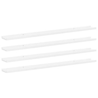 vidaXL Estantes De Pared 4 Unidades Blanco Brillo 115x9x3 Cm Vidaxl