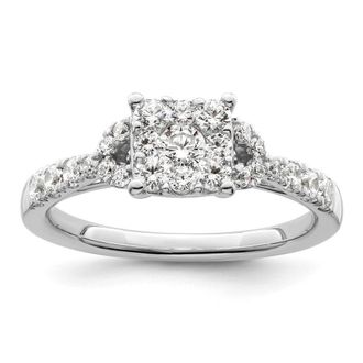 Diamond2Deal 14k White Gold Lab Grown Diamond Engagement Ring 3/4Ct Clarity- VS Color- G-H