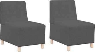 vidaXL Modular Sofa Unit Armless 2 pcs Dark Grey 55 x 74 x 82 cm vidaXL