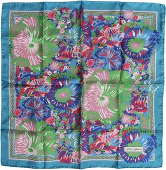 Dolce & Gabbana Bloemenprint Zijden Foulard Sjaal - Dames - Zijden sjaals - Veelkleurig - ONE Size - Accessoires