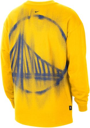 Nike Mens Golden State Warriors Standard Issue Basketball Long-Sleeve Top in Yellow | II5756-728