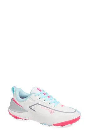 G/Fore G/18 Golf Shoe in Snow /Knockout Pink at Nordstrom, Size 10.5