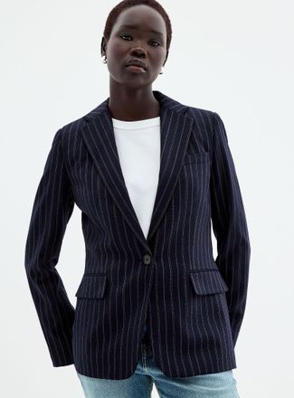 Lauren Ralph Lauren Womens Banker stripes supple wool Blazer Jacket