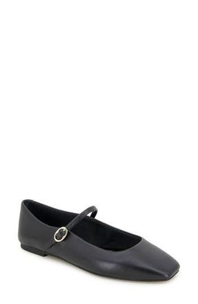Kenneth Cole Jasper Mary Jane Flat in Black Leather at Nordstrom Rack, Size 9.5