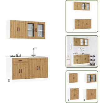 vidaXL Archiviazione cucina - vidaXL Set Mobili da Cucina 4 pz Kalmar Rovere Artigianale Truciolato - Mobili da cucina con piedini regolabili