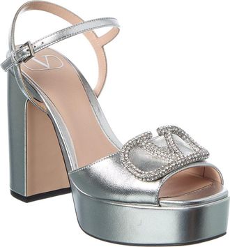 Valentino Vlogo Signature 115 Leather Platform Sandal