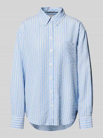 GANT Relaxed Fit Bluse aus Lyocell mit Button-Down-Kragen in Hellblau, Gr&ouml;&szlig;e 34