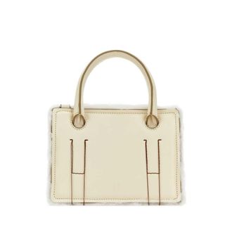 DENTRO Ivory Leather Mini Otto Handbag