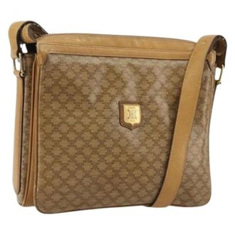 Celine Pre-owned Cross Body Bags, female, Beige, Size: ONE SIZE Pre-owned Vintage Macadam Shoulder Bag