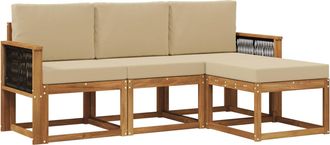 vidaXL Conjunto De Sof&aacute;s De Exterior 4 Uds. Natural Vidaxl