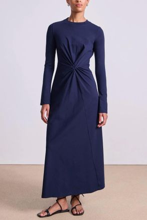 Apiece Apart Long Sleeve Volta Dress In Navy