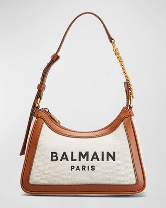 Balmain B Army Shoulder Bag in Canvas and Leather