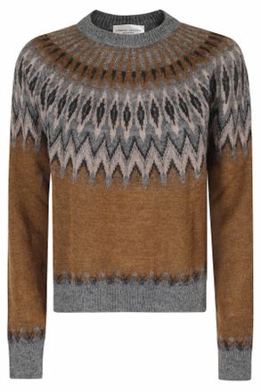 Roberto Collina Camel Fair Isle Alpaca-Blend Sweater