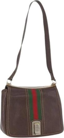 Gucci Pre-owned Vintage Schoudertas - Dames - Vintage Schoudertas - Bruin - ONE Size - Leer - Vintage