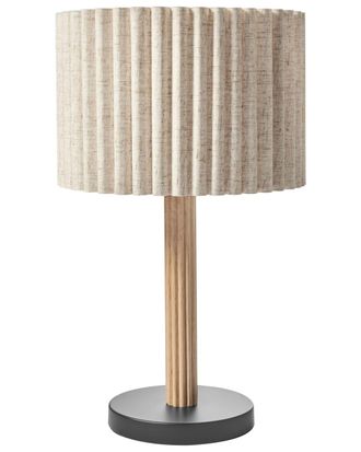 Beliani L&aacute;mpara de mesa lino beige claro