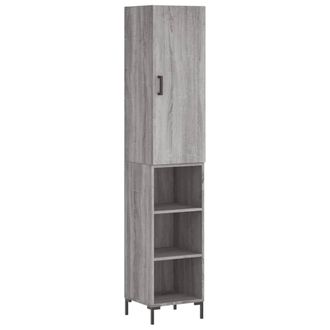 Berkfield Home Highboard Grey Sonoma 34.5x34x180 cm Engineered Wood