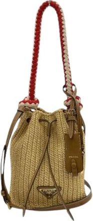 Prada Pre-owned Crocheted Viscose Satchel - Pre-owned - Mujer - Beige - ONE SIZE