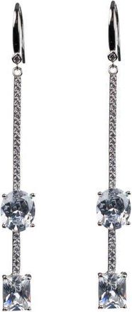Kenneth Jay Lane Cubic Zirconia Linear Drop Earrings in Clear/Silver at Nordstrom Rack