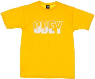 Obey T-Shirts, male, Yellow, Size: XL Gold Mens T-Shirt