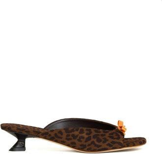 3Juin Ciabatta Leopardato Tacco 30 mm - Dames - Muiltjes - Bruin - 40 EU - Schoenen