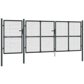 vidaXL Vidaxl - Puerta De Malla De Jard&iacute;n Acero Galvanizado Antracita 400x175cm