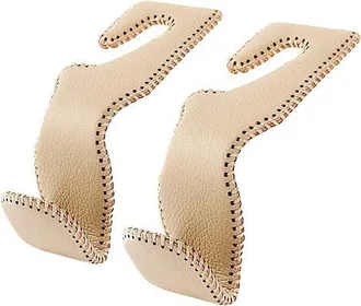 OEM Juego De 2 Ganchos Para Reposacabezas Para Bolsos Y Carteras, Para Asiento Trasero Del Coche, Gancho De Almacenamiento De Cuero Beige