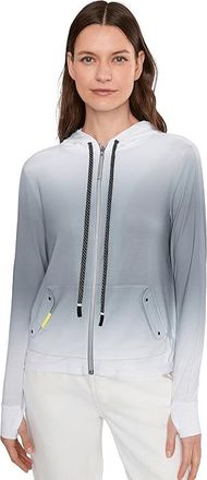 Jamie Sadock Shimmer Hooded Kangaroo Pocket Womens Clothing Grey : SM, Polyester/Spandex