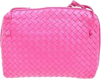 Bottega Veneta Pre-owned Cross Body Bags, female, Pink, Size: ONE SIZE Pre-owned Leather Crossbody Bag