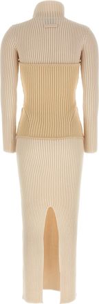 Jean Paul Gaultier Womens Beige Merino Wool Long Dress