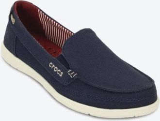 Crocs Walu 14391-48T Loafer Navy Canvas Slip On Casual Shoes KFC737