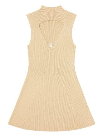 Diesel M-Oloni-Short geribbelde jurk met keyhole-hals - Beige