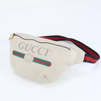 Gucci Ivory Leather Pouch Shoulder Bag Sling Bag (Pre-Owned)