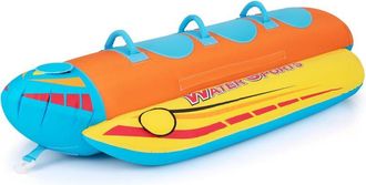 Costway Costway - Tubo Remolcable Para 1-3 Pasajeros, Bote Banana Inflable Para Paseos Y Deportes Acu&aacute;ticos, Recreaci&oacute;n Con 3 Asientos Y Manijas Acolchados De