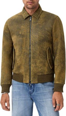 John Varvatos Oakley Leather Jacket in Chamois at Nordstrom, Size 50