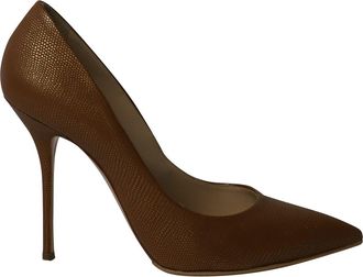 Casadei Two-Tone Stiletto Pumps in Gold and Brown Leather