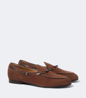 Valentino Garavani Mocasines VLogo de ante con piel