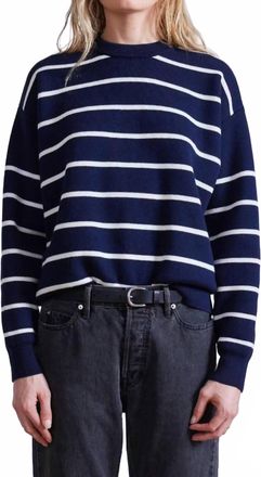 Apiece Apart Sportif Sweater In Navy & Cream Stripe