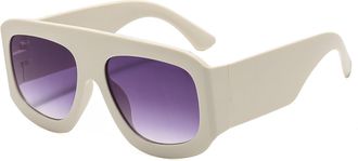 Generic Large Frame Men Outdoor Sunglasses Commuter Vacation Women Driving Sun Glasses(White)