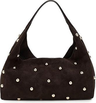 Madewell Suede Slouchy Shoulder Bag-Stud Shoulder Womens Handbags Dark Carob