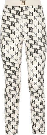 Elisabetta Franchi Logo Plaque Monogram Trousers