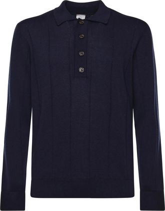 Eleventy Cotton And Cashmere Polo Shirt