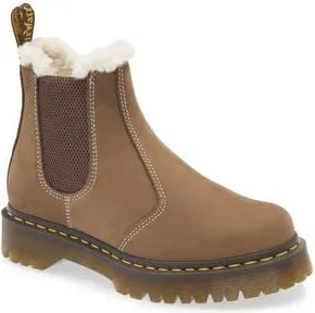 Dr. Martens 2976 Faux Shearling Lined Lug Sole Boot in Dark Khaki at Nordstrom Rack, Size 11Us/ 9Uk