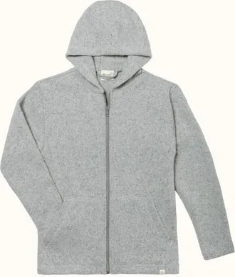 Engel Kapuzenjacke Merinojacke f&uuml;r Damen | grau/wei&szlig;