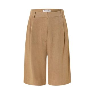 Frankie Shop Marfa Linen Bermuda Shorts - female - The Frankie Shop - Casual Shorts - Brown - S - Shorts