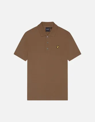 Lyle & Scott Mens Lyle & Scott Branded Chest Logo Wild Nettle Brown Polo Shirt - Size: 42