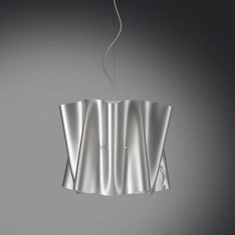 Linea Zero Linea Zero - L&aacute;mpara De Suspensi&oacute;n Folio Pantalla Polilux Plata Di&aacute;metro 40x H37 Cm