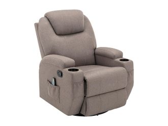 Vente-Unique Sill&oacute;n de masaje SILVANO de tela - Topo