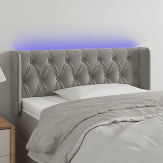vidaXL Cabecero Con Led De Terciopelo Gris Claro 93x16x78/88 Cm Vidaxl